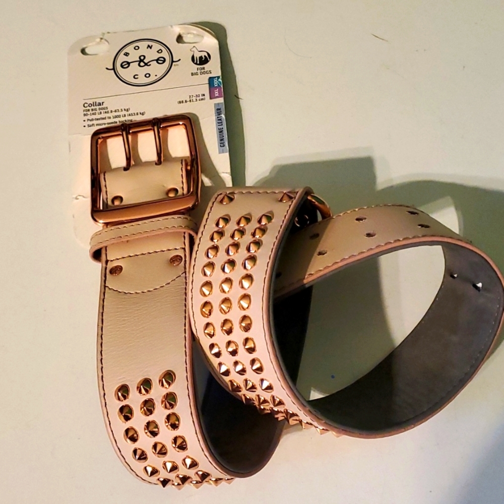 Bond & Co. Cream Studded Dog Collar